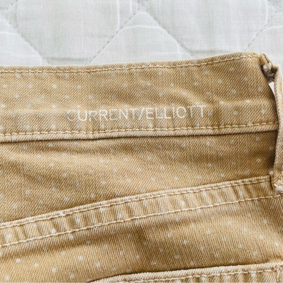 Current Elliott Jeans Stiletto Skinny Polka Dot tan Haystack Denim - Picture 8 of 10
